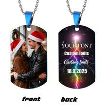 1 Custom Picture Necklace, Custom Text Pictures, Hip-Hop Style Personalized Pendant Necklace Jewelry, Custom Image Jewelry Gift Sequins Gold, Silver, Rose Gold Fashion, Retro, Unisex, Old Money, Punk, Wild Customization, Personalization, Boyfriend Gift - Multicolor - View 46