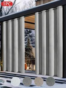 1 件纯色防水遮光窗帘，现代简约隔热，适用于户外、卧室、客厅窗帘装饰 - 彩色 - 查看 1