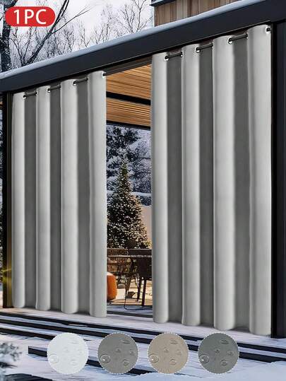 1 Stück einfarbiger, wasserdichter und lichtundurchlässiger Fenstervorhang, modern minimalistisch, wärmeisolierend, geeignet für Außen, Schlafzimmer, Wohnzimmer Vorhangdekoration