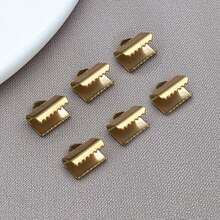 10/30 件长方形丝带末端带夹不锈钢金色丝带卷边皮革压接紧固件适用于 DIY 颈链手链书签制作 - 彩色 - 查看 13