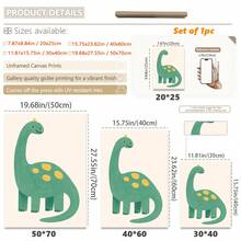 1 gerahmtes/Leinwand Wandkunst, Dinosaurier Tier Thema Dekoration. Badezimmer Wanddekoration. Themen Poster, Schlafzimmer Dekoration, Raumdekoration, Heimdekoration, Ornamente, Winterdekoration für Zuhause, Wanddekoration. Geeignet für Kinderzimmer, Kinderzimmer, Jungen- und Mädchen-Partyräume, Kita-Klassenzimmer Dekoration, wasserfestes Material. Kopfteil Dekorative Tapete, Party Deko Geschenke. Badezimmer Wanddekoration.
