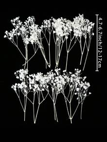 25/50/100/200/300pcs Multi-Color Mini Dried Babys Breath Bouquet - Bohemian Style In Pink, Red, Purple, Yellow, White, Turquoise - Durable Wedding Centerpiece Decor, Home Decoration, Valentine's Day, Christmas, Birthday - Maintenance-Free, Long-Lasting Vibrant Tabletop Decor, Handwoven Floral Bouquet, Seasonal Decoration, Event Planning Essential - Bleached Baby's Breath - View 3