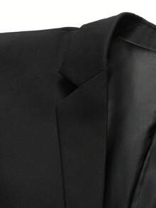 Men's White High-End Suit Set, Wrinkle Resistant And Non Hair Stained, Business Formal Wear, Four Season Commuting, Workplace, Party Dress, Two-Piece Set - Black - View 4