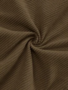 女式灯芯绒直筒裤，带抽绳松紧腰，适合休闲、运动、徒步穿着，春秋季 - 棕色 - 查看 5