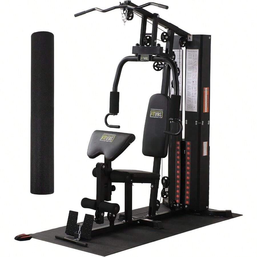 Home Gym Workout Equipment With Leg Press Exercise Equipment For Home With Pulley System Home Gym Equipment For Full Body Strength Training Preacher Curl And Leg Multiple Styles - 黑色 - 查看 1