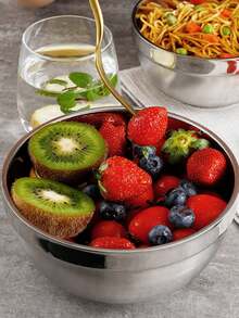 1 pieza Tazón de acero inoxidable brillante, tazón de sopa estilo japonés, tazón de arroz, tazón apilable, duradero y fácil de limpiar, tazones de cena de uso diario, tazones para alimentos