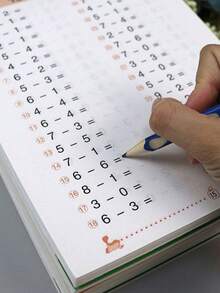 1pc Math Practice Workbook - Boosts Calculation Speed & Logical Thinking Skills, Essential Math Drill Book - Multicolor - View 1