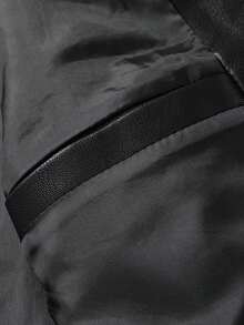 Men's Stand Collar Leather Jacket Black Motorcycle Lightweight Faux Leather Outwear - 黑色 - 查看 6