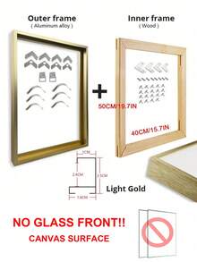 SURELIFE 1set Modern Gold Canvas Frame DIY Metal Oil Painting Frame Wall Frame Photo Frames Canvas Print Wall Art Frames Wall Posters Frame (Not With Galss)
