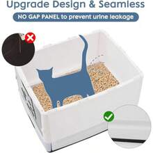 Large Enclosed Cat Litter Box With Lid CoverFoldable Cat Litter Box Hooded Odorless Cat Toilet With Litter Scoop Cat Self Groomer Deodorizer Filter Front Entry Top Exit Door Easy To Install And Clean