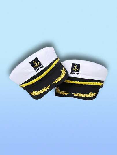 כובע מלחים לבן אחד לנשים עם רקמת עוגן וינטג', קל משקל ונוח, אידיאלי לטיולי חוף, חופשת שייט, מסיבות או כמתנה לחג