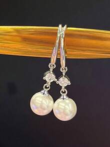 1 Pair Classical S925 Sterling Silver Cubic Zirconia Drop Earrings Party Anniversary Ear Jewelry For Women Gift Fine Jewelry