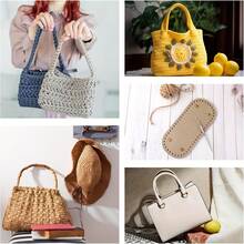 3pcs DIY PU Leather Crochet Bag Making Kit - Includes Strap, Base And Zipper Closure - Pre-Punched Holes For Easy Weaving And Sewing - Handmade Tote, Shoulder And Crossbody Bag Craft Set - Ideal For Beginners, Holiday Gifts And Handicraft Classes