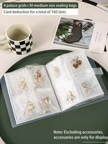 1 Pc Transparent Frosted Jewelry Storage Album, Plastic Manual Jewelry Storage Box, Jewelry Storage Book, Sealed Storage Bag, Containing 30 Rust-Proof Storage Bags, For Organizing And Classifying Rings, Earrings And Necklaces, Suitable For Girl's Carry-On Jewelry Storage, The Best Convenient Travel Jewelry Product.