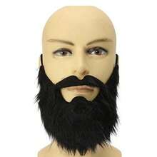 Funny Costume Party Male Man Halloween Beard Easter Party Cosplay Facial Supplies Disguise Game Black Mustache - como en la foto - Ver 3