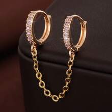 1 Set Luxury Chain Tassel Copper & Earrings & Eardrops, Gift For Date