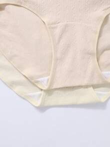 HANQIYA 4 Pairs Women Underwear, Skin-Friendly, Elegant Simple Solid & Striped Design With Extended Crotch