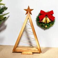 1 pieza/2 piezas Árbol de Navidad de madera, centros de mesa navideños de árbol de madera de estilo granja moderna para mesas, decoraciones navideñas para el hogar, fiestas, mesa, chimenea, estantería