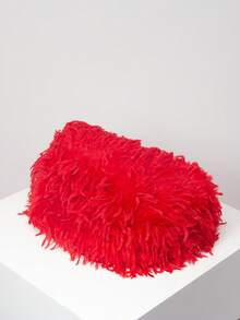 女士大容量手拿包，适合舞会、新娘派对、毛绒钱包、酒红色手提包、圣诞派对包、婚礼用品、节日派对礼服、优雅女士钱包、送给她的礼物，适合派对、聚会、约会、舞会和其他场合。 - 紅色 - 查看 6