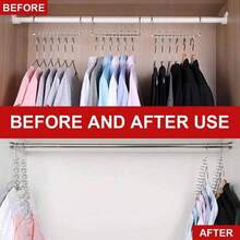 Perchas Ahorro de Espacio Ropa Ganchos para Colgador Nios Mgicas Metal Magicas Ahorrar Multiple Ahorra Organizador Guardarropa Organizadores en Cascada MultifuncionalesPlata, 6PACK - Pago + 4PACK - Ver 7