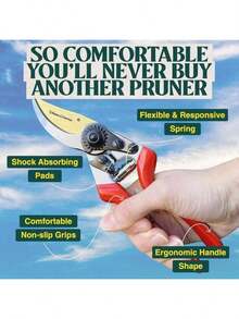 EnduroPRO Ergonomic Bypass Pruners - Professional Titanium Garden Shears - Heavy Duty Hand Pruning Scissor, Tree Trimmer, Gardening, Branch, Hedge, Shrub Bush Clippers - EnduroPRO - View 9