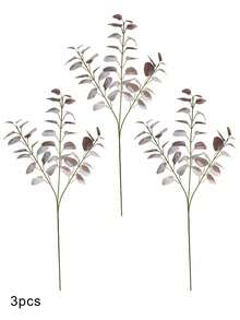 1/3pcs Artificial Leaves, Real Touch Leaf Artificial Eucalyptus Stems, Tall 26" Long Silver Dollar Eucalyptus Stems Greenery Stems Eucalyptus Leaf Spray In Green Silk Plastic Plants Floral Artificial Plants For Home Party Wedding Decoration, Home Fireplace Bathroom Office Party Decor Gifts Birthday Graduation - Multicolor - View 17