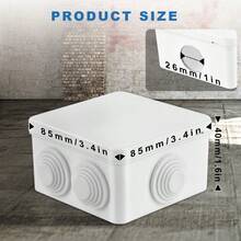 4 Pcs Waterproof Junction Box – Square ABS Dustproof Weatherproof Enclosure For CCTV Camera, Strip Lights, Road Sign Connections - White - View 2