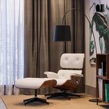 Sillón Reclinable MUBSON con Otomana de Cuero Genuino.Sillón de salón.Sillon con Reposapiés.Sillón Moderno para Sala, Recámara o Consultorio Silet.Sillón de descanso.(Negro) - blanco - Ver 11