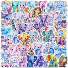 50PCS/[Elephant] Cartoon Elephant Pattern Doodle Sticker, Cute, For Use In Journals, Stationery, And Decorations.