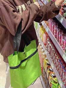 Compact Foldable Wheeled Shopping Cart - Detachable. This Lightweight And Portable Shopping Cart Is Made Of Oxford Cloth, With A Foldable Design, Ergonomic Handle And Shoulder Strap, Saving Space And Suitable For Household Use. It Can Be Used As A Shopping Cart, Package Cart Or Small Trolley. Reinforced Stitching, Designed For Busy Families. - Multicolor - View 5