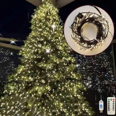 LED 绿色爆竹灯串，LED 仙女灯，8 个闪烁爆竹灯适用于室内/室外圣诞花环派对、婚礼、圣诞节和各种节日装饰