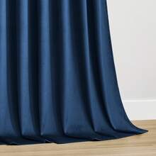 2 Panel Vintage Velvet Curtains, Back Tab Curtains For Living Room, Bedroom And Dining Room, Soft Drape With Good Home Decoration Curtains - Màu xanh hải quân - Xem 5