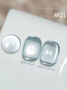 MISS SHAKA 10ml Autumn Winter Nails White Blue Series Glass Bead Cat's Eye Gel Nail Polish Glue 2025 Y2K Nails Hot Style White Blue Glass Bead Nail Art Nail Salon Home Diy Nail Supplies Christmas Nails