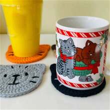 Handgestrickte süße Katzen- & Bären-Untersetzer, Wärmeisolationsmatten