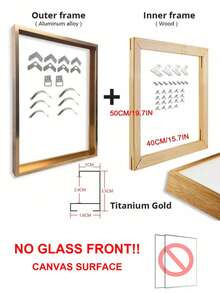 SURELIFE 1set Modern Gold Canvas Frame DIY Metal Oil Painting Frame Wall Frame Photo Frames Canvas Print Wall Art Frames Wall Posters Frame (Not With Galss)