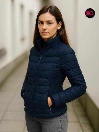 Big City Chamarra Capitonada  Moda Dama Moderna Forro Peluche Moderna