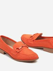Vices Openwork Moccasins With Leather Insole - Orange - View 6