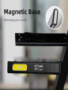 Lanterna Magnética COB de 550 Lúmens com Carregamento USB-C, Luz Portátil à Prova d'Água IPX4 para Reparos Automotivos, Camping, Emergência, Cabe na Caixa de Ferramentas e Mochila