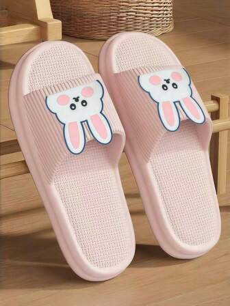 夏季新款时尚简约小众兔耳女士凉鞋，休闲日常百搭。厚底设计，透气柔软舒适。EVA材质，专为浴室设计，防滑无异味，抗菌，保护双脚，速干 | 超强缓震 | 适合海滩/户外街道/室内卧室、浴室等场合。男女通用凉鞋。[建议选择大一码，穿着更舒适。]