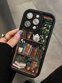 1pc Personalized Book Leaf Pattern Black Shockproof Anti-Fingerprint Full Coverage Phone Case Compatible With Iphone 16 Pro Max/16/16 Pro/16 Plus/15/15 Pro Max/15 Pro/11/12/13/14 Pro Max/11 Pro/11 Pro Max/12 Pro/12 Pro Max/13 Pro/13 Pro Max/14 Pro/14 Pro Max/16 Pro Max/16/16 Pro/16 Plus, Minimalist Creative Soft Case Waterproof Anti-Fall Scratch Resistant - màu đen - Xem 2