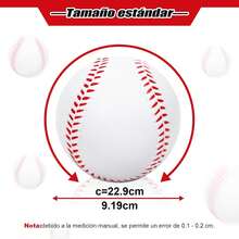 Omawrf Pelotas de béisbol Blandas, 15 Piezas de Pelotas de béisbol de Espuma para prácticas de bateo, Pelotas de béisbol de Colores con Bolsa de cordón para Interior, Exterior, niños y Adolescentes - blanco - Ver 6