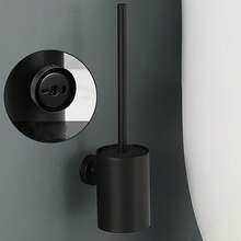 Wall-Mounted And Freestanding Dual-Use Toilet Brush Set With Long Handle For Bathroom Toilet Cleaning, Elevating The Hygiene And Elegance Of Your Bathroom. - màu đen - Xem 1