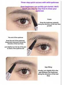 1PC Recommended Brow Pencil, Waterproof & Sweat-Proof, No Smudging, Defines Brow Hair Precisely, Suitable Proof, No Smudging, Defines Brow Hair Precisely, Suitabl…For Beginners With No Skills,Noël,Halloween,Decoration Noël,Decoration Automne,Makeup,Beauty,Brow Pen,Christmas,Stocking Fillers,Eyebrow Pencil Black,Eyebrows,Brown