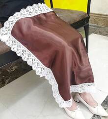 Lap Scarf Handkerchief Silk Lap Scarf Scarves Covers Cloths With Lace For Ladies Women Churchhalloween - 棕色 - 查看 10