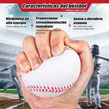 Omawrf Pelotas de béisbol Blandas, 15 Piezas de Pelotas de béisbol de Espuma para prácticas de bateo, Pelotas de béisbol de Colores con Bolsa de cordón para Interior, Exterior, niños y Adolescentes - blanco - Ver 8