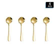 4/6 lingurițe mini de desert din oțel inoxidabil argintiu/auriu de înaltă calitate, 4,5 inch, lingurițe pentru înghețată, lingurițe pentru sos, lingurițe pentru condimente, lingurițe de cafea, lingurițe de ceai, ustensile de bucătărie, lustruite oglindă, ideale pentru înghețată/sos/cafea/Crăciun/Halloween/Paște/Ziua Recunoștinței