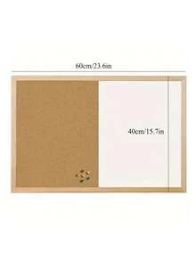 Wooden Frame Magnetic Whiteboard And Cork Board Combo - Painted Wall Magnetic Board - Great For Writing, Random Accessories: Chalk Markers/Wooden Nails, Magnets, Self-Tapping Fixing Ropes, Suitable For Office, School, Home Or Studio Photo Wall, Corporate Culture Planning, Information Decoration, Daily Reminders, No Electricity Required.