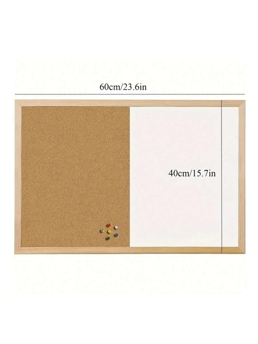 Wooden Frame Magnetic Whiteboard And Cork Board Combo - Painted Wall Magnetic Board - Great For Writing, Random Accessories: Chalk Markers/Wooden Nails, Magnets, Self-Tapping Fixing Ropes, Suitable For Office, School, Home Or Studio Photo Wall, Corporate Culture Planning, Information Decoration, Daily Reminders, No Electricity Required.