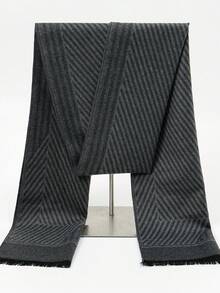 1pc Men's Gentleman Style 30*180cm Simple Warm Scarf, Suitable For Business, Outings, And Daily Matching, Autumn/Winter