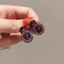 2-Pack Sparkling Rhinestone Mini Hair Clips - Cute And Sweet Round Design For Bangs, Flyaways, And Side Hair - Princess Style Accessories - Nhiều màu - Xem 6